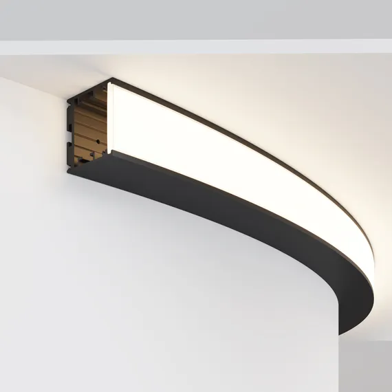 Радиусный профиль 35x35 D1500мм внешний 1/4 круга черный Led Strip alm-3535r-b-ex-90°-1.5m