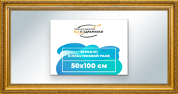 Зеркало настенное в раме 50x100