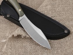 Нож для бушкрафта "Канадец", сталь VG-10/Elmax, рукоять G10 (олива)