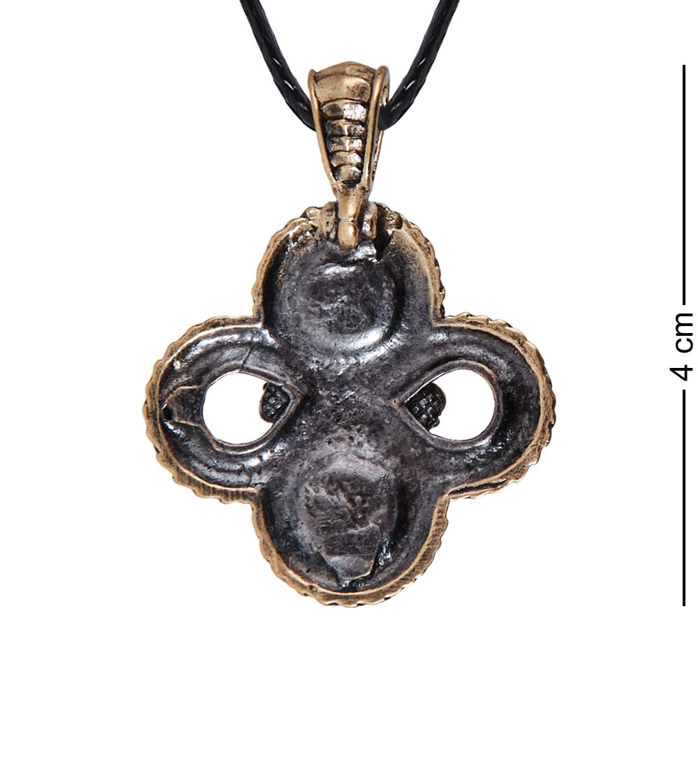 AM-4011 Подвеска «Змеи Клевер» (латунь, янтарь)