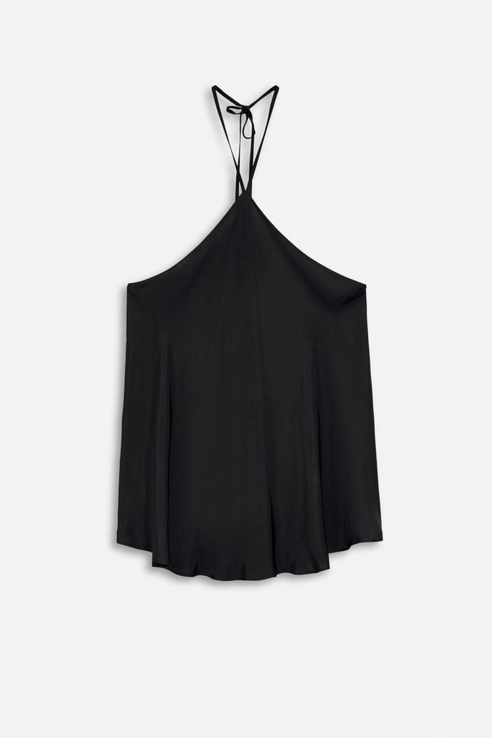 ZARA ТОП СО СТРУЯЩИМСЯ БЮСТГАЛЬТЕРОМ КУПРО — 50TH ANNIVERSARY, ЧЕРНЫЙ