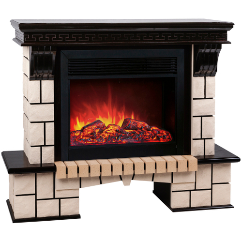 Каминокомплект Real Flame Stone 26 AO с очагом Moonblaze DeLuxe Black