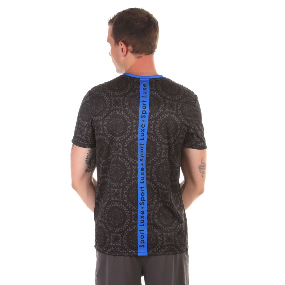 Мужская футболка темно-серая с синим принтом Sesmik by Vlad Sedov VS002/VS0059