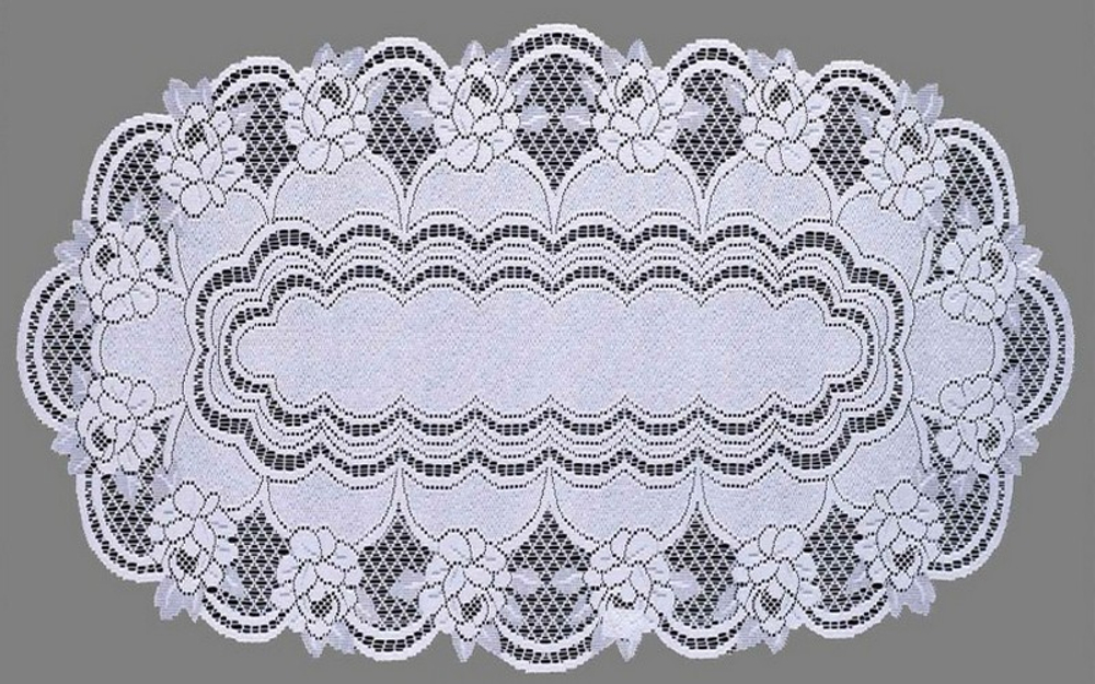 Дорожка жаккардовая "Джейрон", овальная, 60*120 см, цвет: белоснежный, Польша.