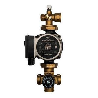 Насосно-смесительный узел STOUT - 1" (с термостатическим клапаном 30-60°C и насосом)