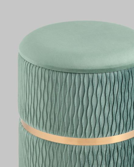 Пуф Джесси с ящиком велюр бирюзовый