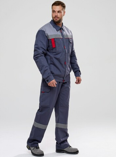 Костюм Флофт-2 СОП У. (тк.Саржа,250) п/к, т.серый/св.серый