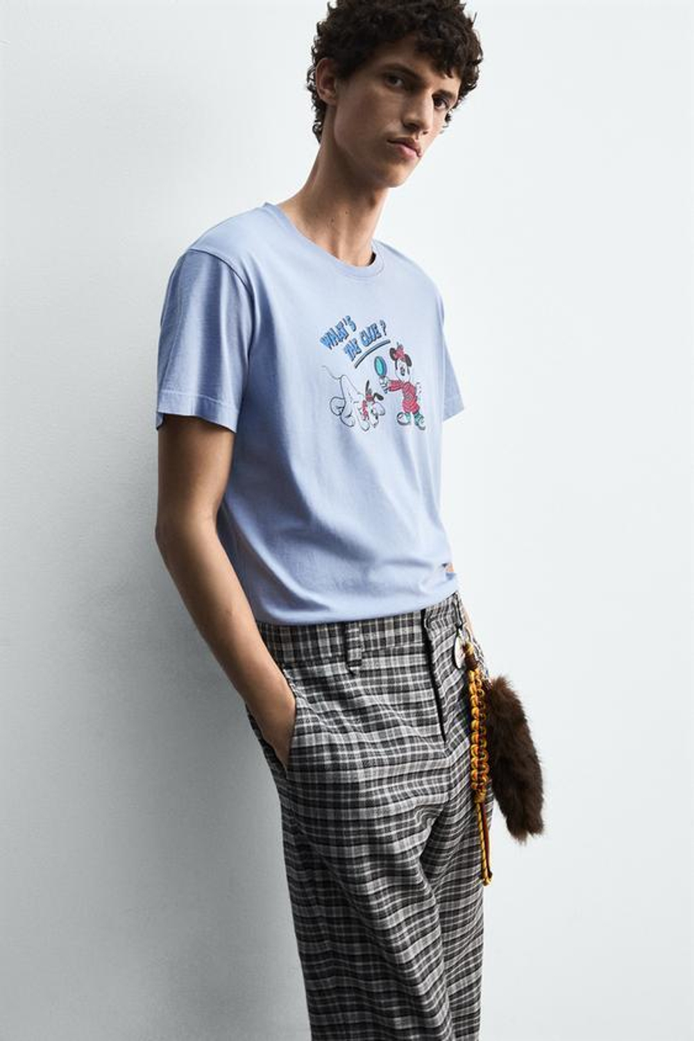 ZARA HARRY LAMBERT X DISNEY ФУТБОЛКА MICKEY + PLUTO, НЕБЕСНО-ГОЛУБОЙ