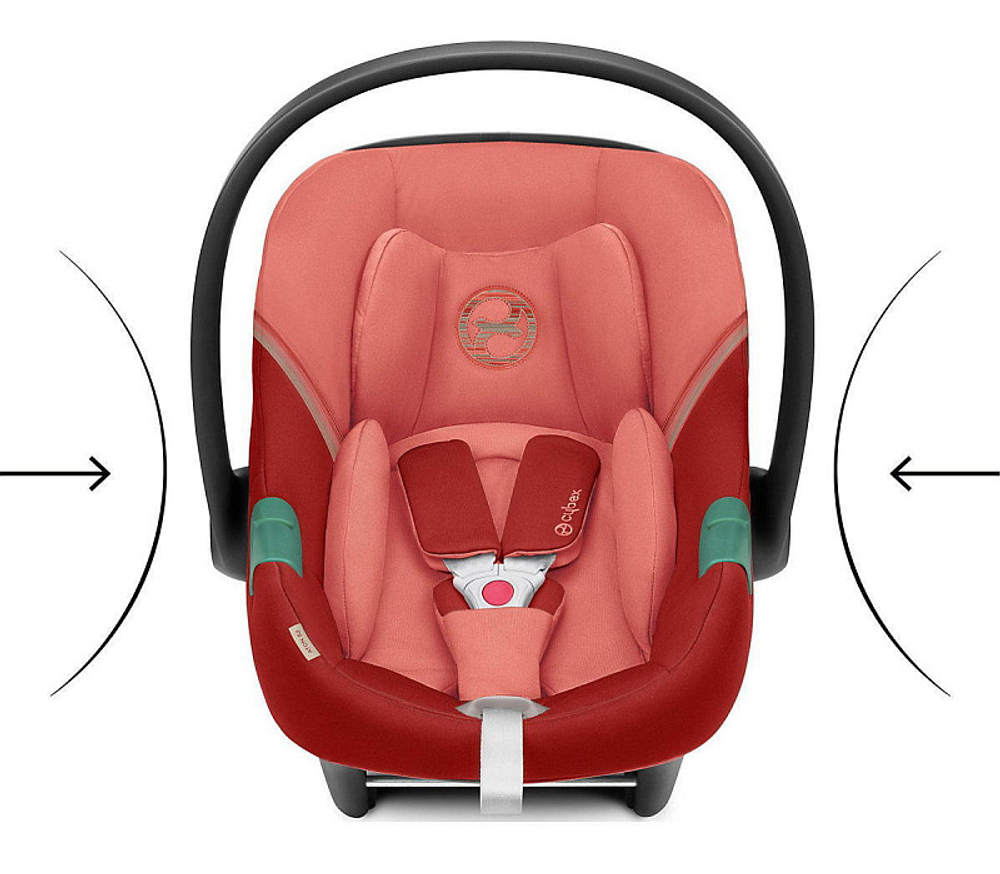 Коляска 3 в 1 Cybex Priam IV Rosegold complete и автокресло Aton S2 i-Size Hibiscus Red Leaf Green
