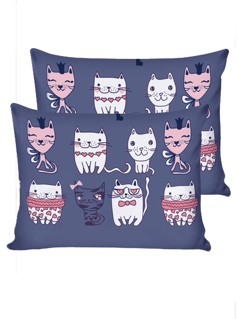 Наволочка комплект 2шт поплин Сказка "Catling" 50x70 см на молнии