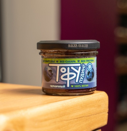 Тофу пудинг без сахара "Черничный", 90 г