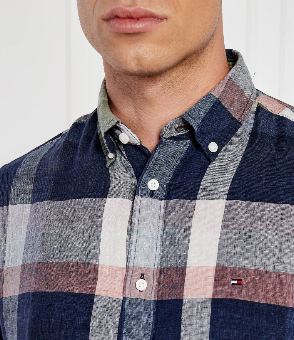 Льняная рубашка Tommy Hilfiger - разноцветная(MW0MW34603)