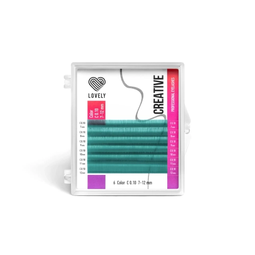 Ресницы цветные LOVELY Emerald MIX 6 линий