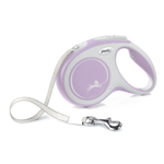 flexi рулетка NEW LINE Comfort M (до 25 кг) лента 5 м серый/розовый