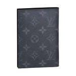 LOUIS VUITTON Coated Canvas Passport Holder Men"s Gray/Black