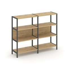 Shelf System Двухсекционный стеллаж трехярусный SN.STM-321 Тиквуд Светлый/Металл Антрацит 1590*400*1