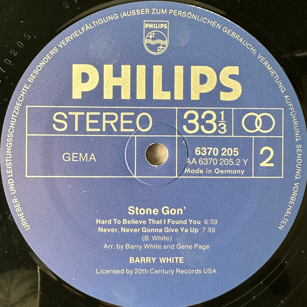 Barry White ‎– Stone Gon (Германия 1974г.)