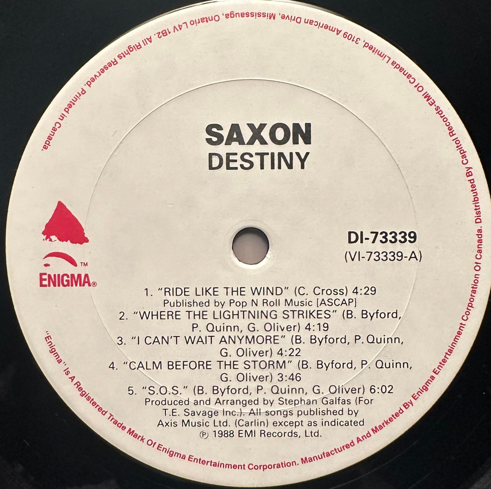 Saxon - Destiny (Канада 1988г.)