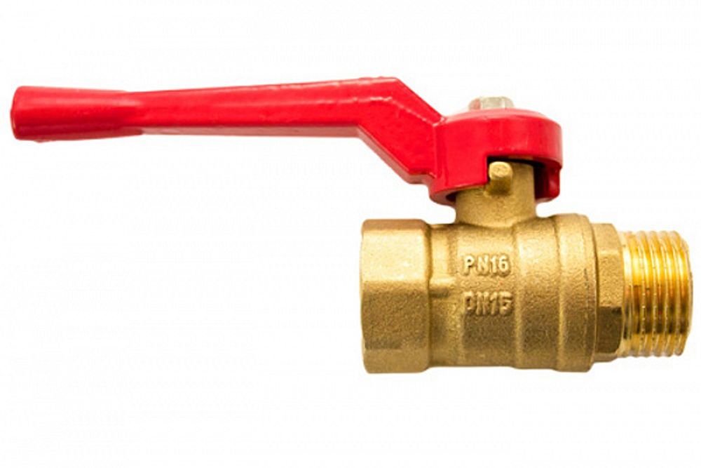 Кран шаровый латунный ДУ15 (1/2) ручка КНР (11Б27п1) в/н