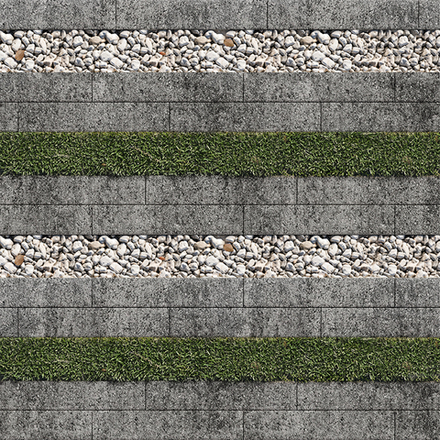 Тротуарная плитка ГАЗОННАЯ РЕШЕТКА - Листопад гранит Антрацит