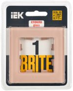 BRITE Рамка 1-местная РУ-1-2-БрП стекло персиковый матовый IEK