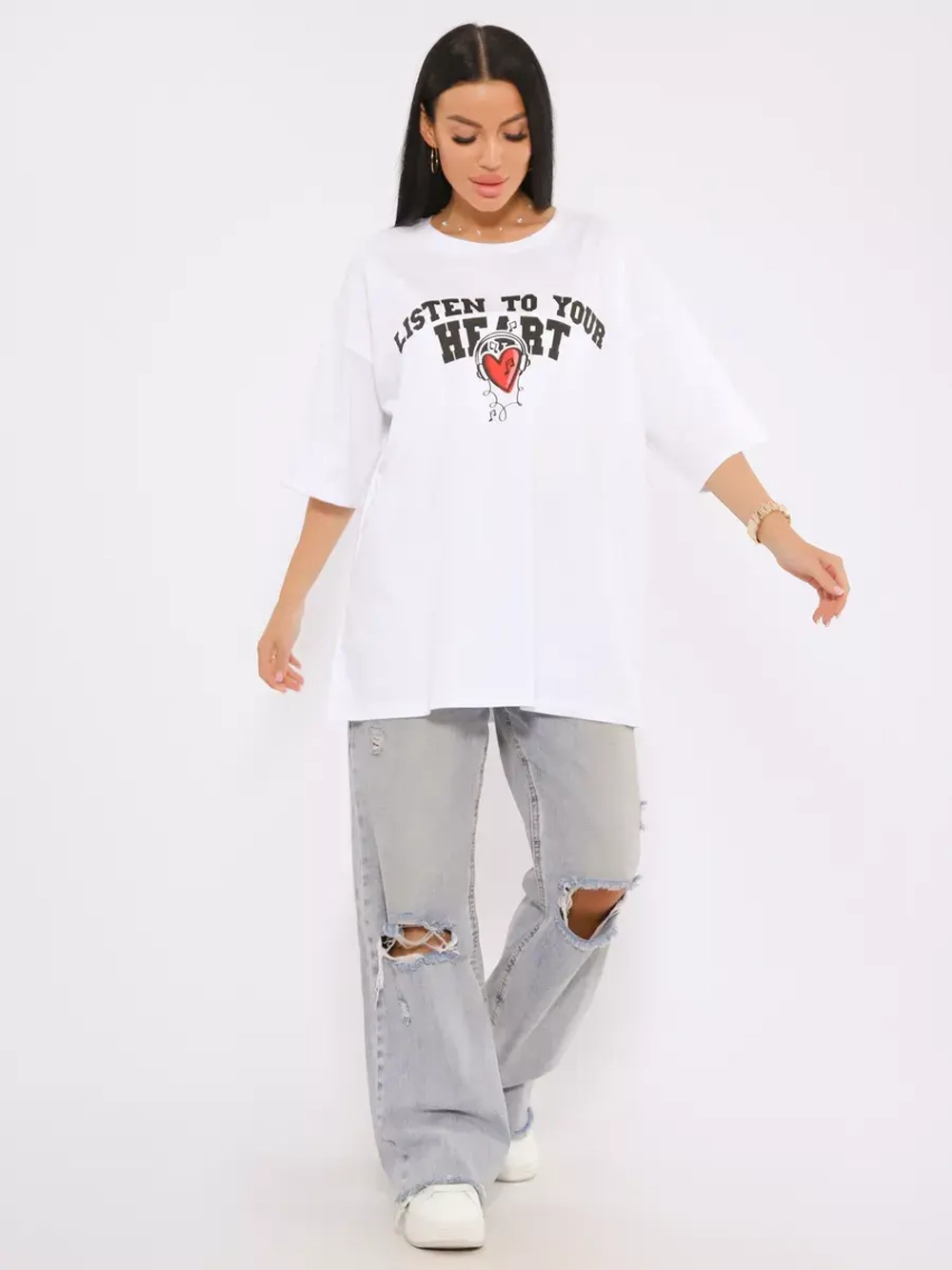 Футболка женская оверсайз принт