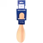 Расческа массажная деревянная «Bon Salon», форма овал, искусств. ворс, цвет бежевый, 6,5*22см (хедер- подложка пластик ультрамарин)