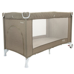 Манеж-кровать "Fortuna", лен, 2 уровня, москитка, 2 кольца, (Indigo) (бежевый)