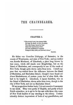 The chainbearer, or, The littlepage manuscripts | Cooper James Fenimore
