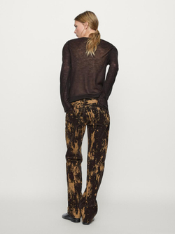 Massimo Dutti Джинсы прямого кроя из бархатистого хлопка, коричневый