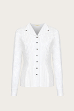 БЛУЗА ИЗ ХЛОПКА С ДЕКОРАТИВНЫМИ ПУГОВИЦАМИ