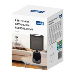 UML-B305 E14 BLACK Светильник настольный декоративный под лампу Е14. 40W. Механический выключатель. Черный. ТМ Uniel