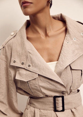 Тренч TEONA укороченный, бежевый