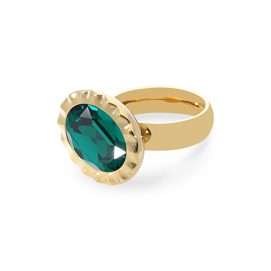 Кольцо Qudo TIVOLA UNICA big (G/P) Emerald 58 686946