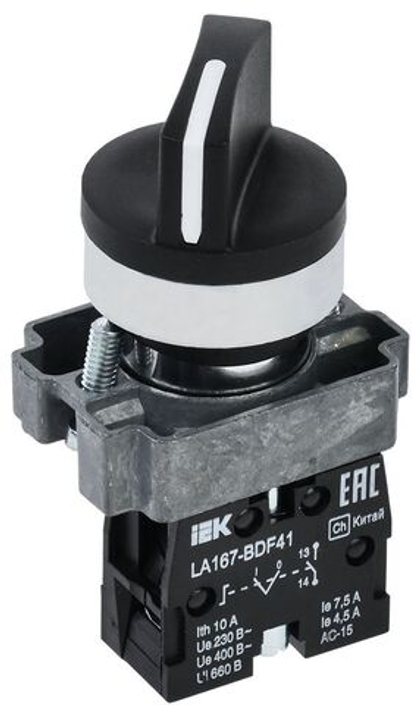 Переключатель LA167-BDF41 на 2 положения 1з черный IEK