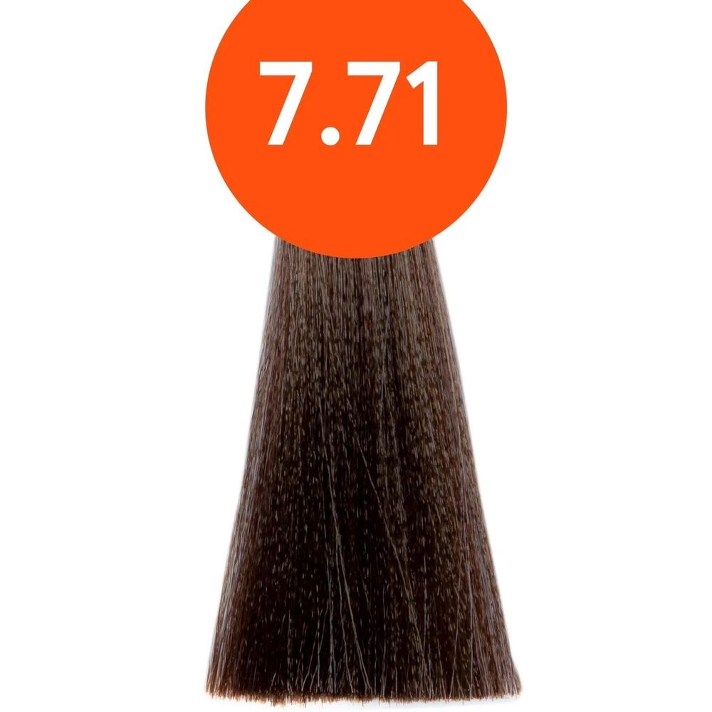 Стойкая крем краска для волос Ollin N-Joy Color Cream 100 мл, 7/71 русый коричнево-пепельный