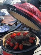 Керамический гриль Kamado Joe Classic II, 46 см (красный), с ножками и столиками