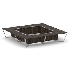 Steel Meet Стол переговорный квадратный KM-PR.B.SP-20K2 Дуб Мали/Графит Глянец/Металл Серый 4000*400