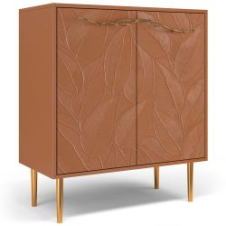 Комод Арт Колор leaves Стайл Голд с 2 полками Томленый оранжевый
