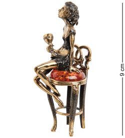 Народные промыслы AM-1579 Фигурка «Девушка Тоска» (латунь, янтарь)