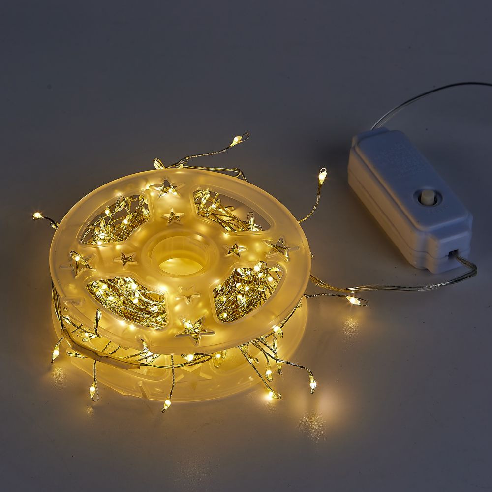 ULD-S1000-250-DTA WARM WHITE IP20 DEWDROP Гирлянда светодиодная Роса. 10м. 250 светодиодов. Теплый белый свет. Провод прозрачный. ТМ Uniel