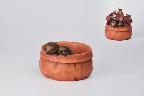 Зачарованная корзинка с ежиками 20.8*19.3*13.3см