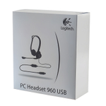 Наушники с микрофоном (гарнитура) LOGITECH PC 960, проводная, компьютерная, 2,4 м, стерео, USB, черная.
