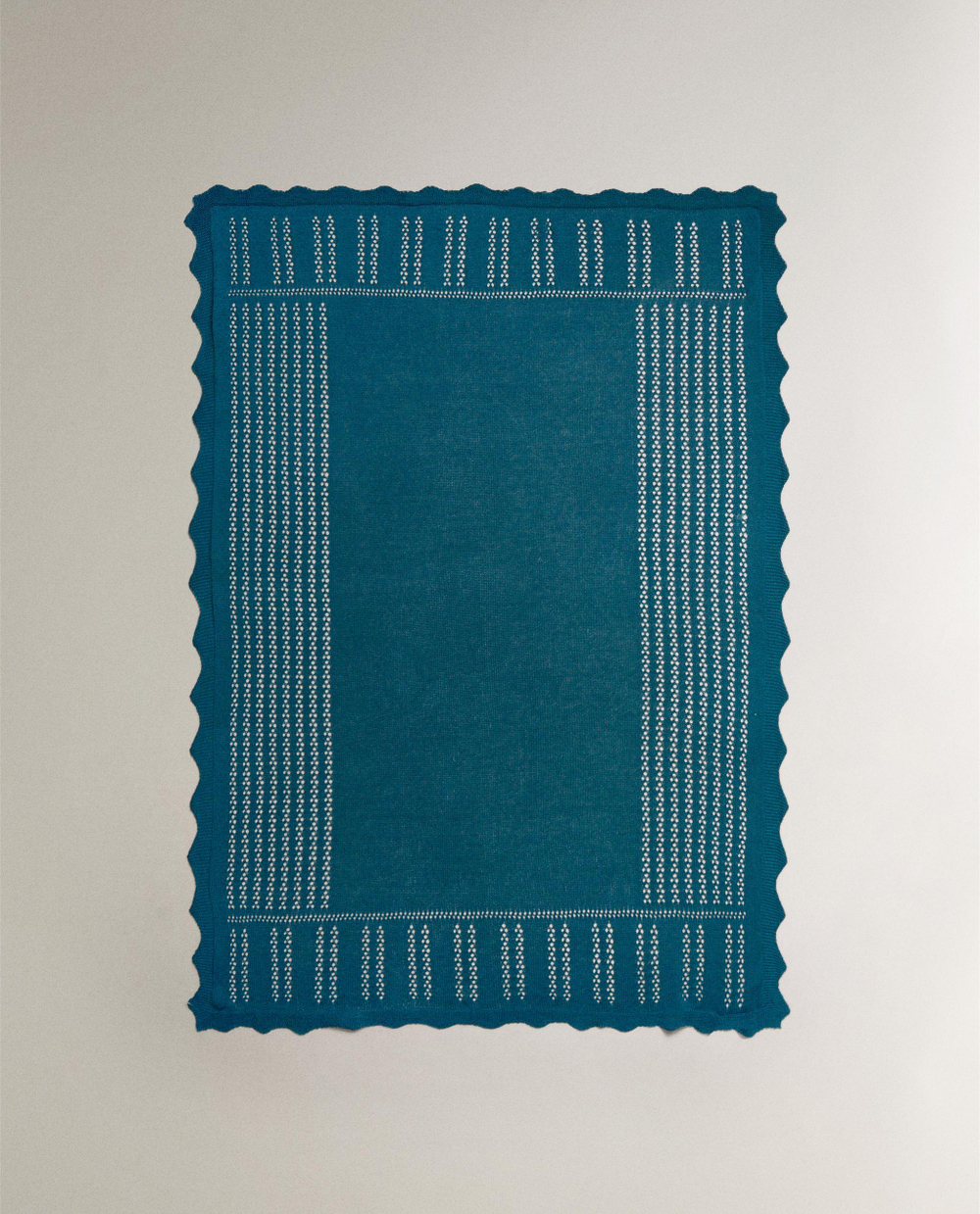 Zara Home плед детский из хлопка, синий, 70x100 см