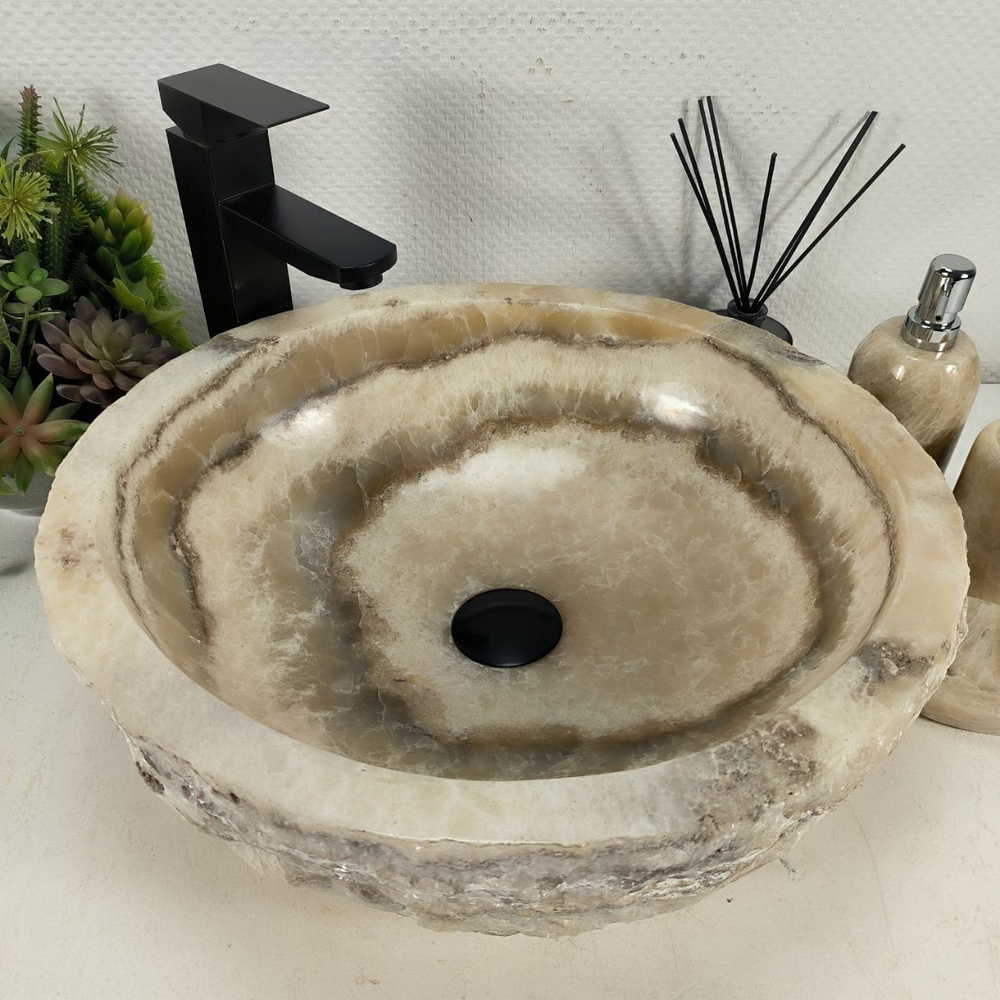 Каменная раковина из оникса Erozy Yellow EO-04515 (46*42*15) 0159 из натурального камня