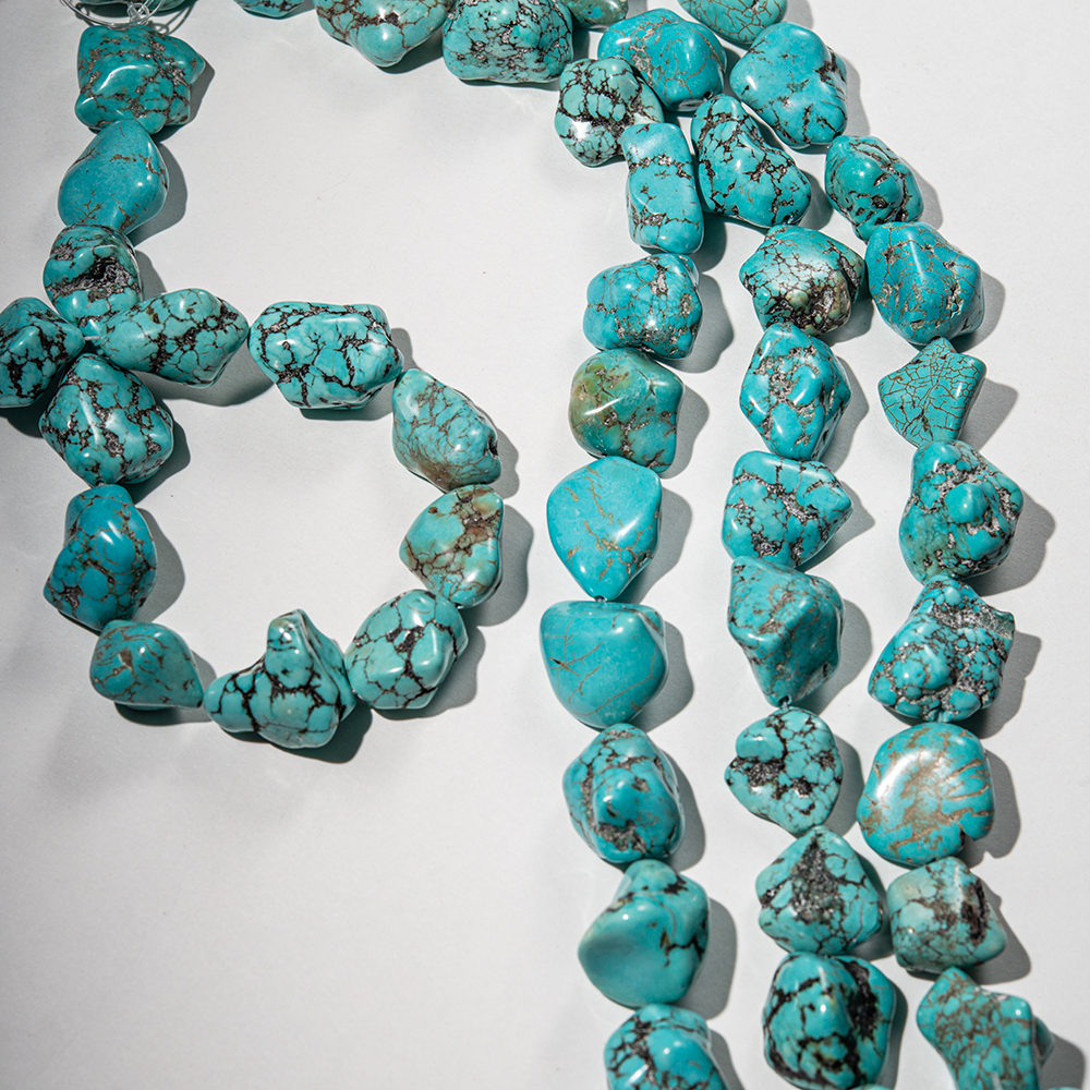 Туркенит (имитация бирюзы), фриформ, 19,5-30*18-25мм