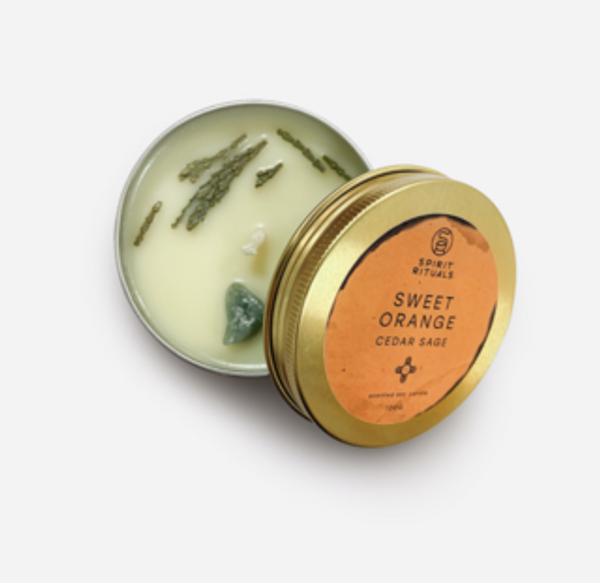 Spirit Rituals Sweet Orange Cedar Sage 100г - Соевая свеча с эфирными маслами сладкого апельсина, кедра, шалфея