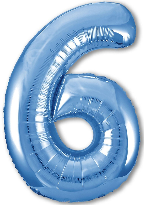 Фольгированный шар Цифра 6 Slim синий 102 см