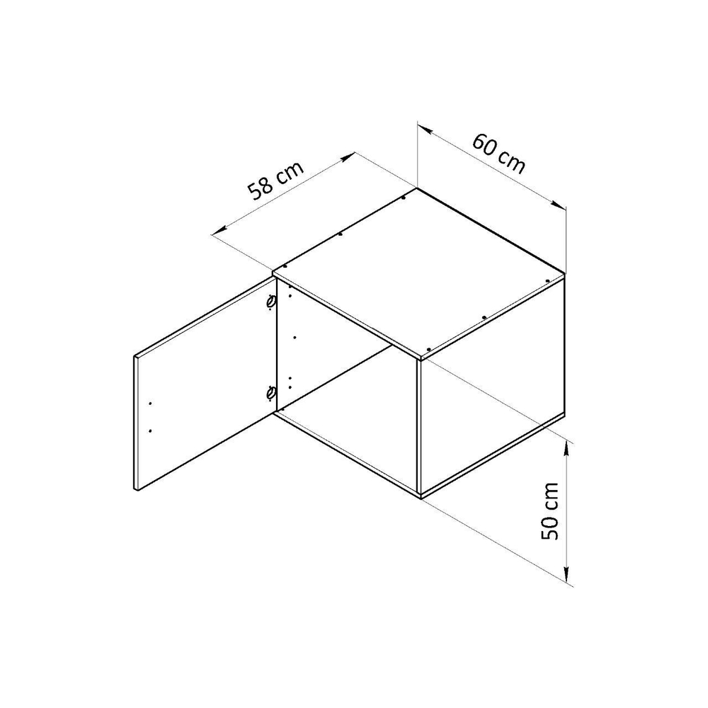 Dipriz Антресоль на шкаф Моби, 1 дверь, 60х58х50 см, с ручкой из массива дуба