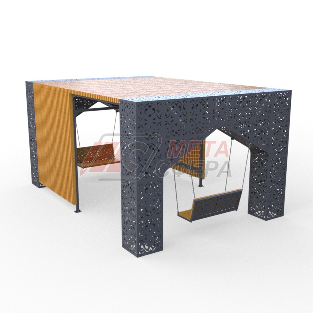 Пергола Шахерезада с резной скамейкой